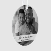グランドパ設立 |フォトハート白黒 オーナメント (正面)