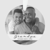 グランドパ設立 |フォトハート白黒 オーナメント (正面)