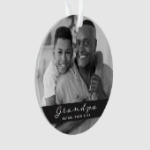 グランドパ設立 |写真とハート炭 オーナメント (正面)