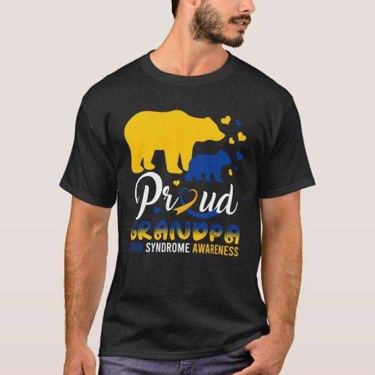 グランドパ誇りを持ったベア家族対照症候群T Tシャツ (正面)
