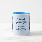 グランドパ誇りを持った新生児ブルーフォト マグカップ (中央)