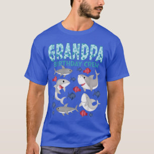 グランドパ誕生日クルーSharksテーマファミリーマッチング Tシャツ