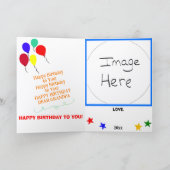 グランドパ誕生日ブルーカップケーキ写真 カード (内部)