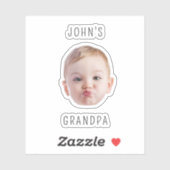 グランドパ誕生日、ベビー顔デイギフト、カスタム顔 シール (シート)