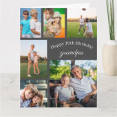 グランドパ6写真コラージュ任意の年齢の大ハッピーバースデー カード (正面)
