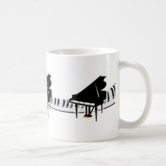 グランドピアノおよびキーボード コーヒーマグカップ