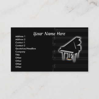 グランドピアノとグランドスタッフ 名刺