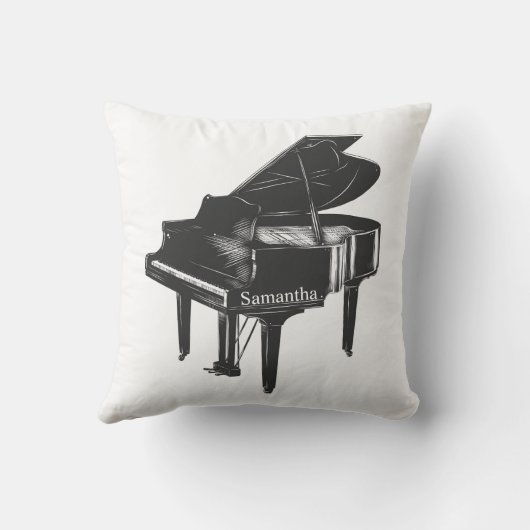 グランドピアノと名前ピアニストピアノ先生 クッション (裏面)