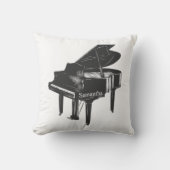 グランドピアノと名前ピアニストピアノ先生 クッション (正面)