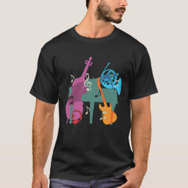 グランドピアノと楽器のTシャツ Tシャツ