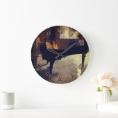 グランドピアノのアートワーク ラージ壁時計 (ホーム)