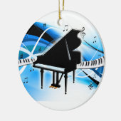 グランドピアノのキーボードのクリスマスのオーナメント セラミックオーナメント (左)