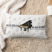 グランドピアノのキーボード音楽ノート ランバークッション (ブランケット)