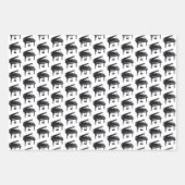 グランドピアノのタイル模様 ラッピングペーパーシート (正面)