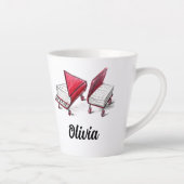 グランドピアノのブックスケッチに名前を追加 カフェラテマグ (右)