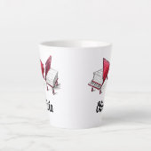 グランドピアノのブックスケッチに名前を追加 カフェラテマグ (正面)