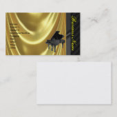 グランドピアノの金エレガントな名刺 名刺 (正面/裏面)