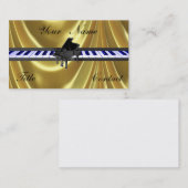 グランドピアノの金ゴールドの金名刺 名刺 (正面/裏面)