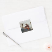 グランドピアノを備えた部屋の景色 スクエアシール (封筒)