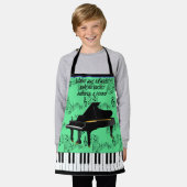 グランドピアノオールオーバープリントエプロン エプロン (着用した状態)