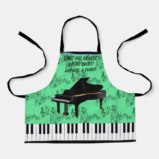 グランドピアノオールオーバープリントエプロン エプロン (正面)