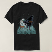 グランドピアノキッズピアニスト宇宙飛行士ミュージックピアン Tシャツ (デザイン正面)