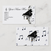グランドピアノキーボード音楽ノートとGクレフ、 音符記号 名刺 (正面/裏面)