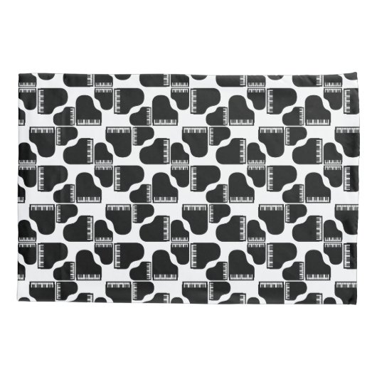 グランドピアノスミュージックをテーマにしたピアノアートカスタムカラー 枕カバー (裏面-左)