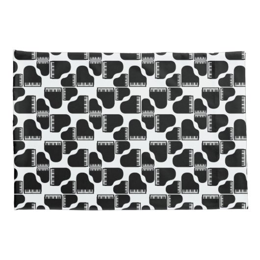 グランドピアノスミュージックをテーマにしたピアノアートカスタムカラー 枕カバー (裏面-右)