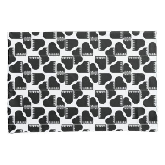 グランドピアノスミュージックをテーマにしたピアノアートカスタムカラー 枕カバー (正面右)