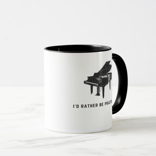 グランドピアノピアニストおもしろいピアノ先生 マグカップ (正面右)