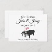 グランドピアノピアニストミュージシャンウェディングザデイト保存 (正面/裏面)