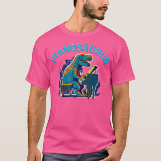 グランドピアノピアニスト恐竜Tレックスミュージックピアノサール Tシャツ