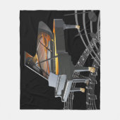 グランドピアノフリースブランケット フリースブランケット (正面)