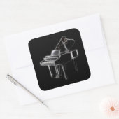 グランドピアノミュージカルクラシカル楽器 スクエアシール (封筒)