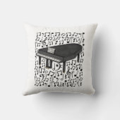 グランドピアノミュージカルノート、ピアニストミュージック先生 クッション (裏面)