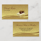 グランドピアノミュージカル楽器エレガントダマスク金ゴールド 名刺 (正面/裏面)