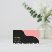 グランドピアノレッド背景 名刺 (スタンド正面)