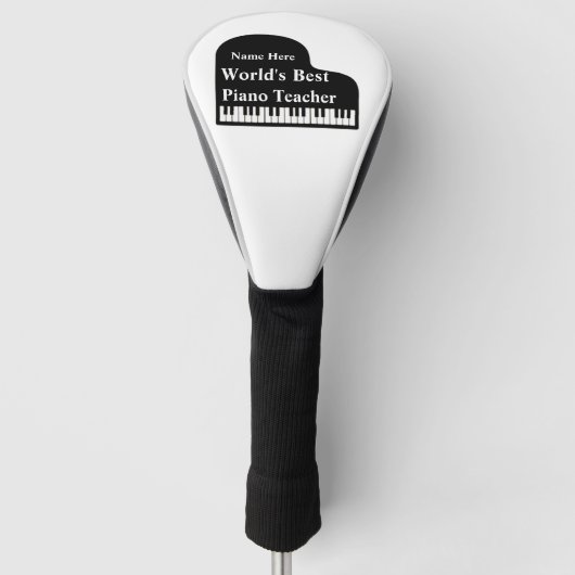 グランドピアノワールドズ最高のピアノ先生 ゴルフヘッドカバー (正面)