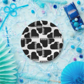 グランドピアノ音楽をテーマにしたカスタム背景色 ペーパープレート (パーティー)