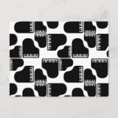 グランドピアノ音楽をテーマにしたピアノアートカスタムカラー ポストカード (正面)