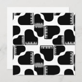 グランドピアノ音楽をテーマにしたピアノアートカスタムカラー 招待状 (正面/裏面)