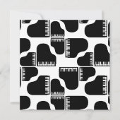 グランドピアノ音楽をテーマにしたピアノアートカスタムカラー 招待状 (正面)