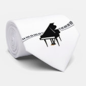 グランドピアノ音楽ノート ネクタイ (ロール)