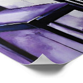 グランドピアノ音楽パープルブルーアート ポスター (角)