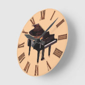 グランドピアノ音楽愛好家の壁時計 ラウンド壁時計 (傾斜)