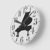 グランドピアノ ラウンド壁時計 (傾斜)