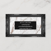 グランドピアノ | 大理石とクラシック黒の枠 名刺 (裏面)