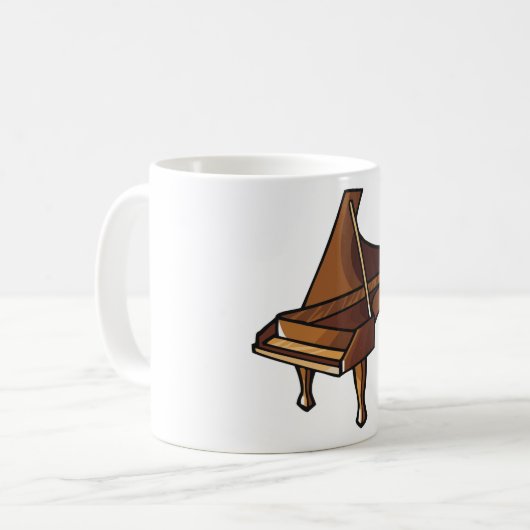 グランドピエレガントアノ音楽愛好家デザイン コーヒーマグカップ (正面左)