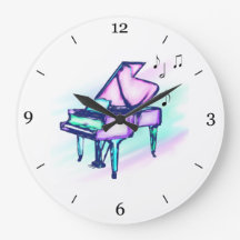 グランドピカラフルアノの水の色と音楽ノート